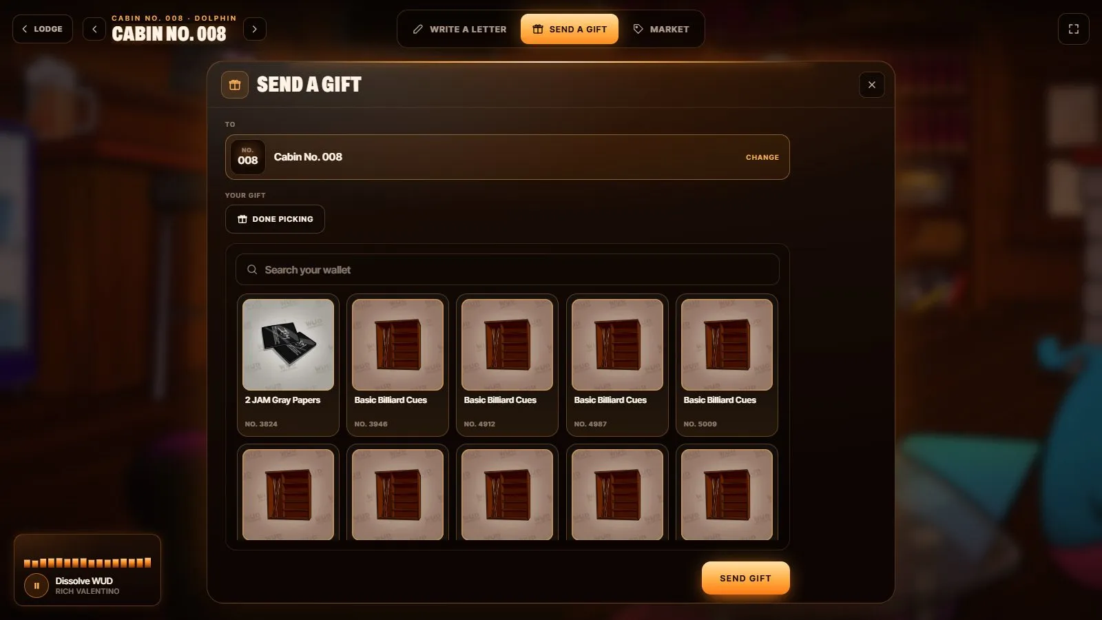 Picking a gift to send to a cabin