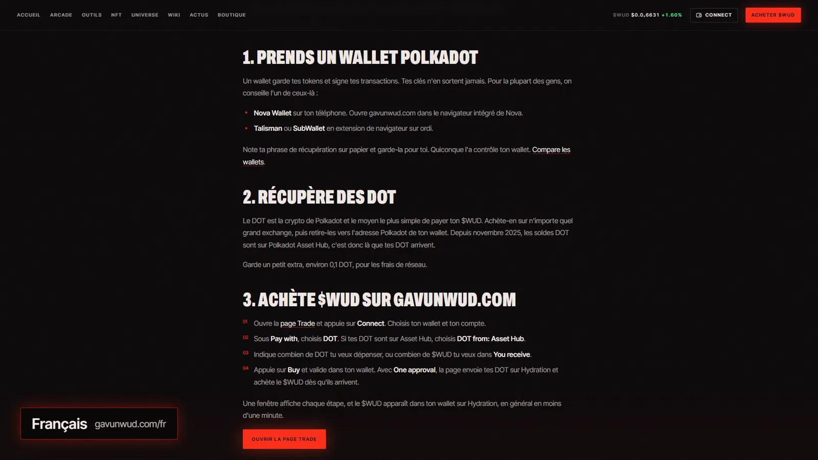 The how to buy WUD guide in French